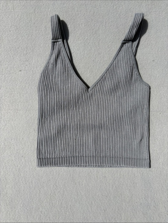 Wishlist Tops - Wishlist Gray Ribbed V-Neck Tank Top